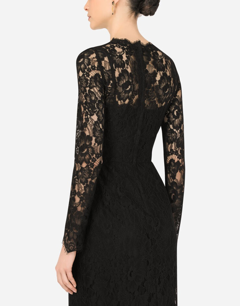 Galloon lace calf-length wrap dress 5