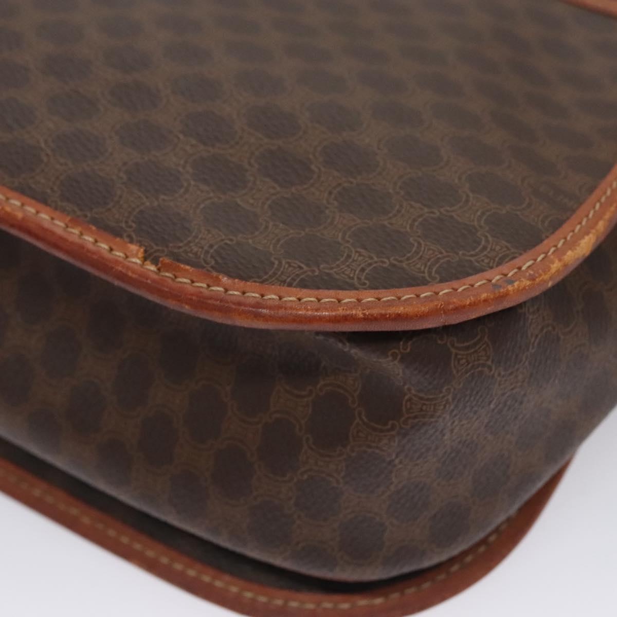 CELINE Macadam Canvas Shoulder Bag Pvc Leather Brown - 13