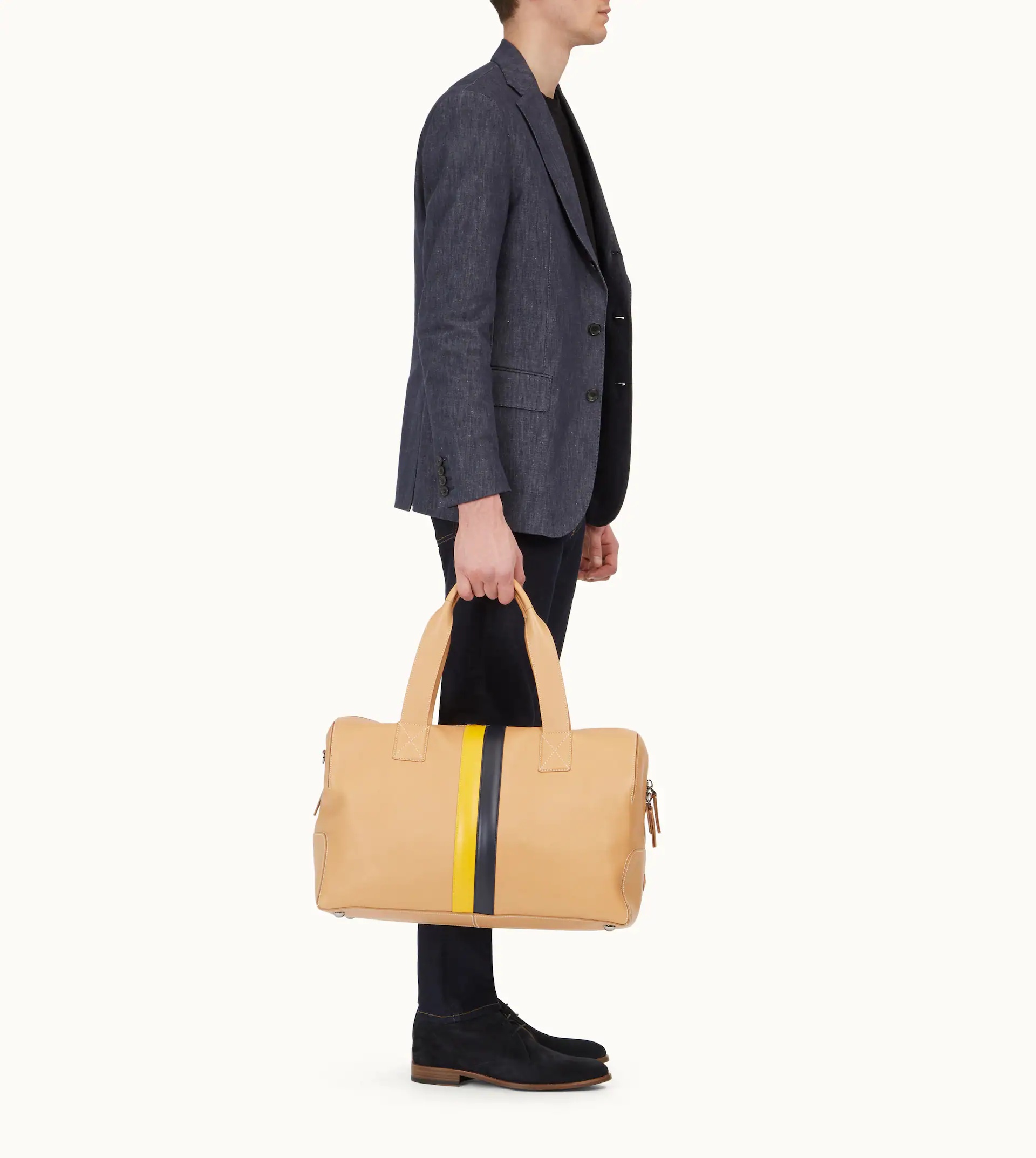 DUFFLE BAG LARGE - BEIGE, YELLOW, BLACK - 2