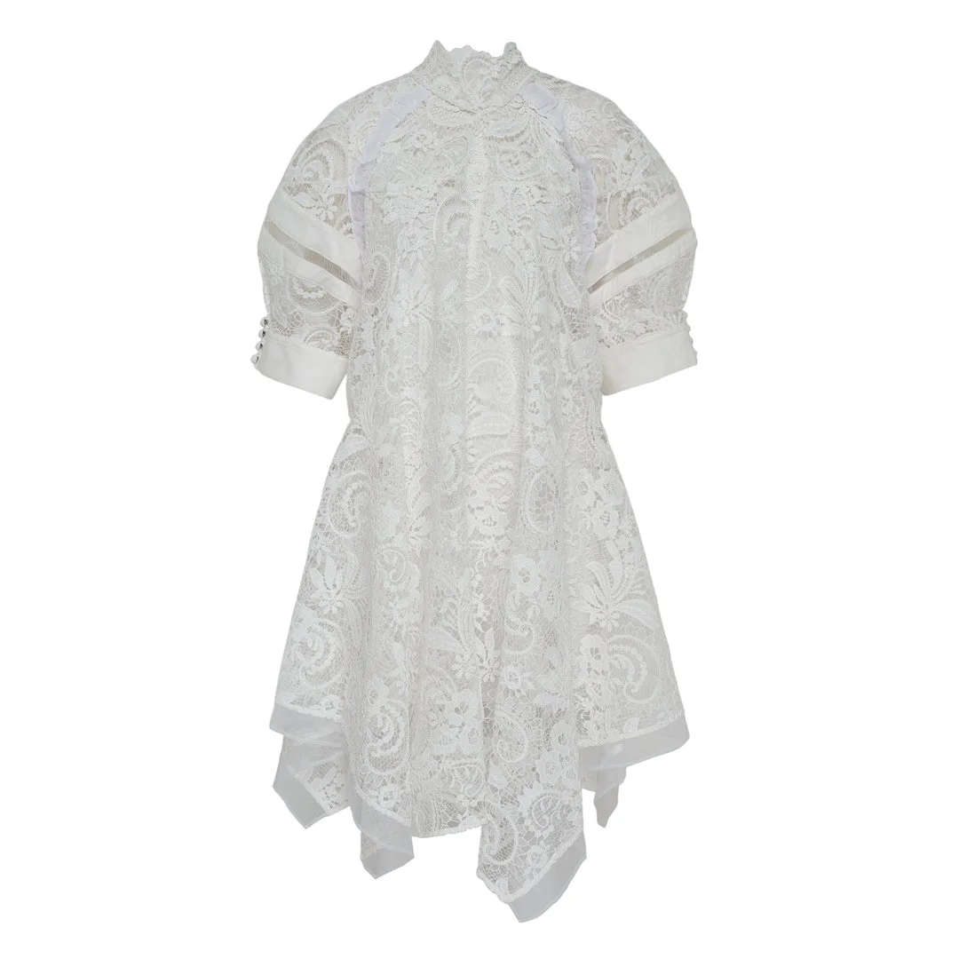Corded Embroidered Lace Dress - 1