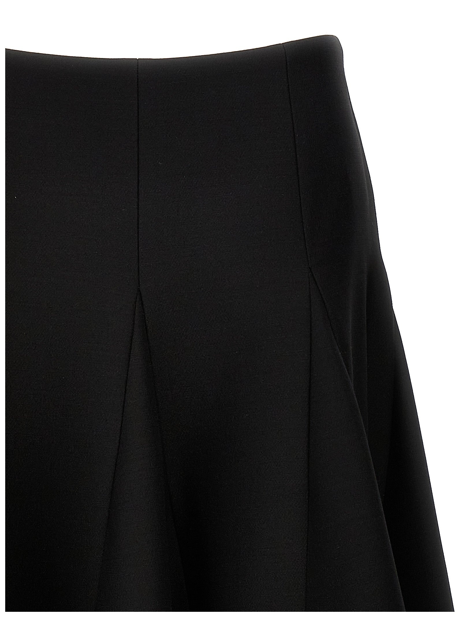 Solid Crepe Couture Skirts Black - 3