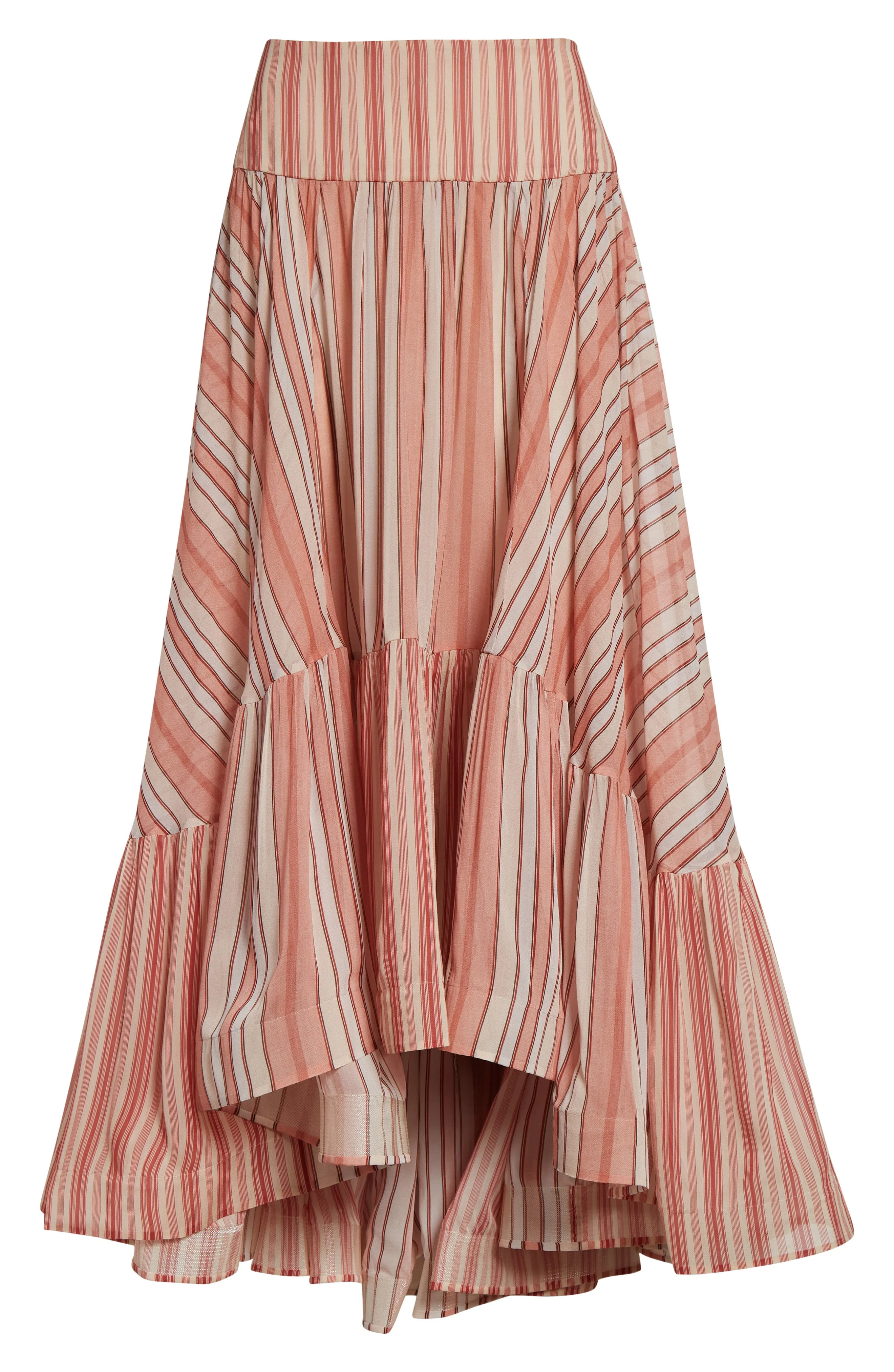 Zimmermann Rebellion Bohemian Stripe Tiered Maxi Skirt in Red Stripe at Nordstrom - 1
