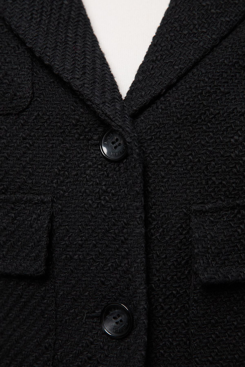 Textured Tweed Cropped Tailored Jacket 3