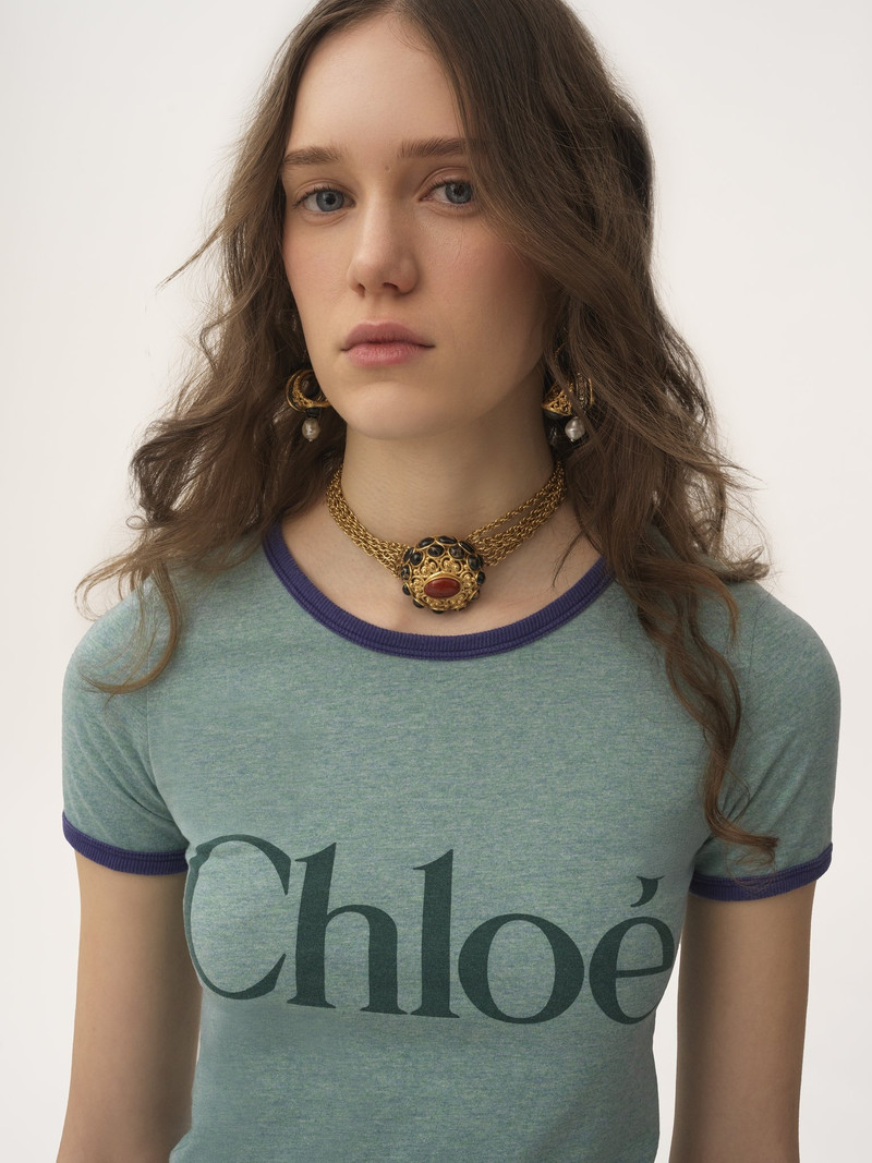 FITTED LOGO T-SHIRT IN COTTON-MIX JERSEY 6