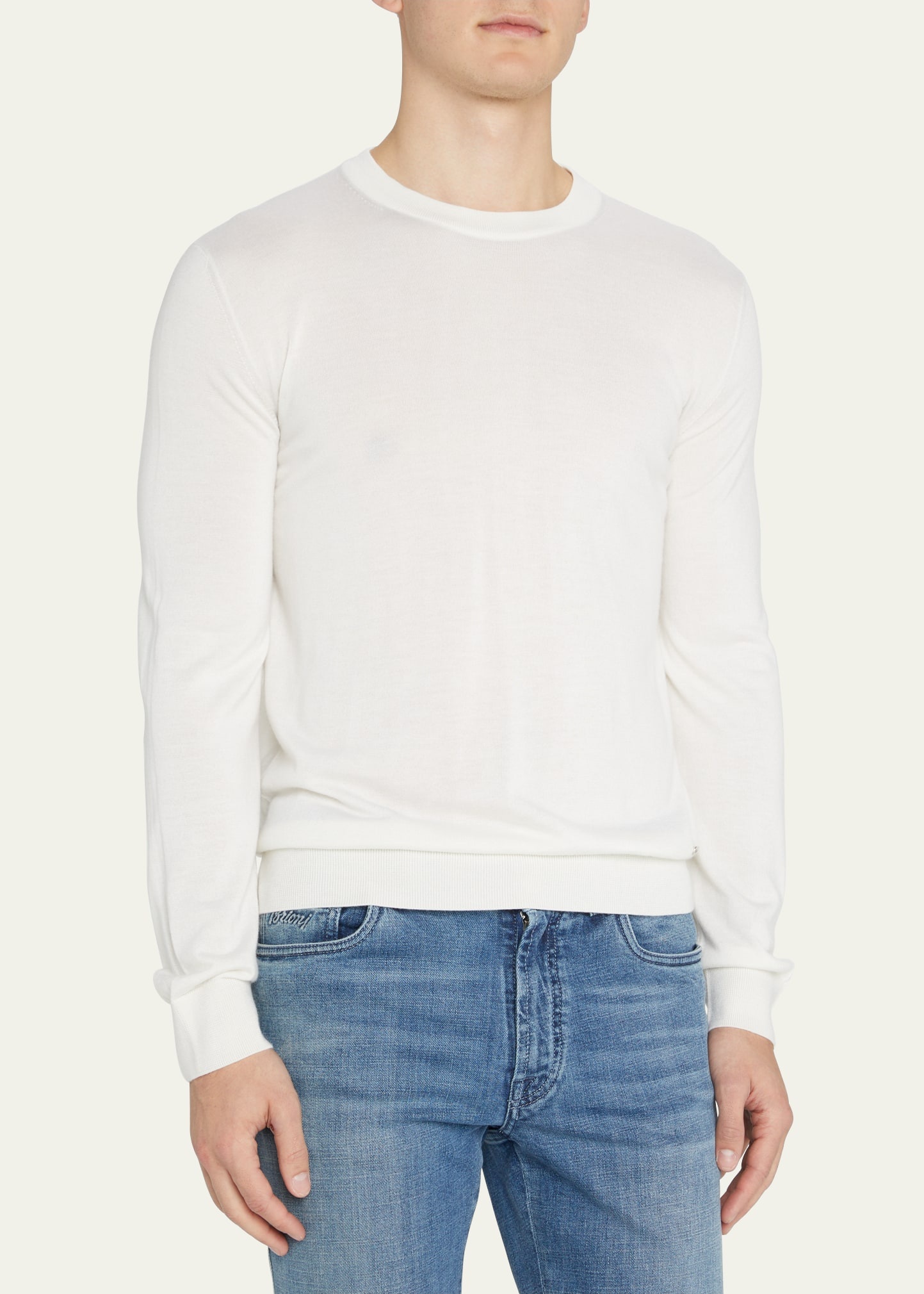 Men's Cashmere-Silk Crewneck Sweater - 4