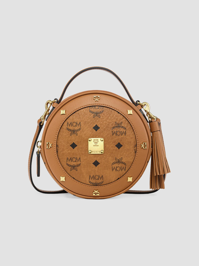 Women's Pina Faux Visetos Leather Crossbody Bag - Cognac 1