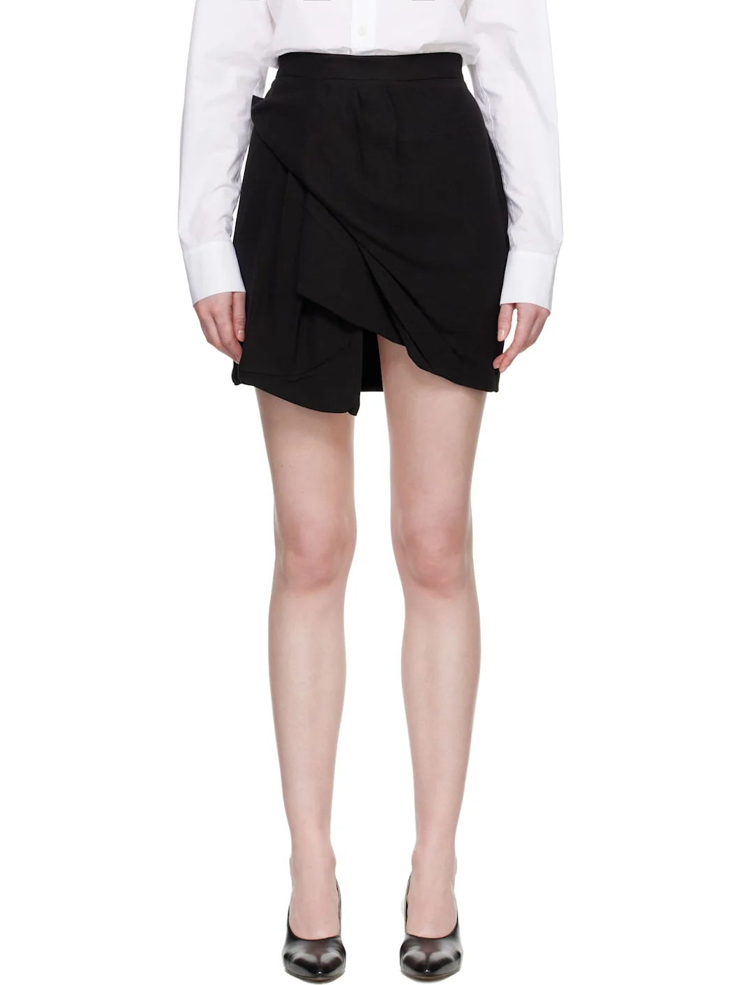 Black Viscose Gauze Zora Miniskirt - 1