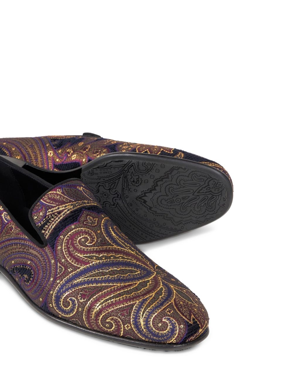 paisley-jacquard loafers - 4
