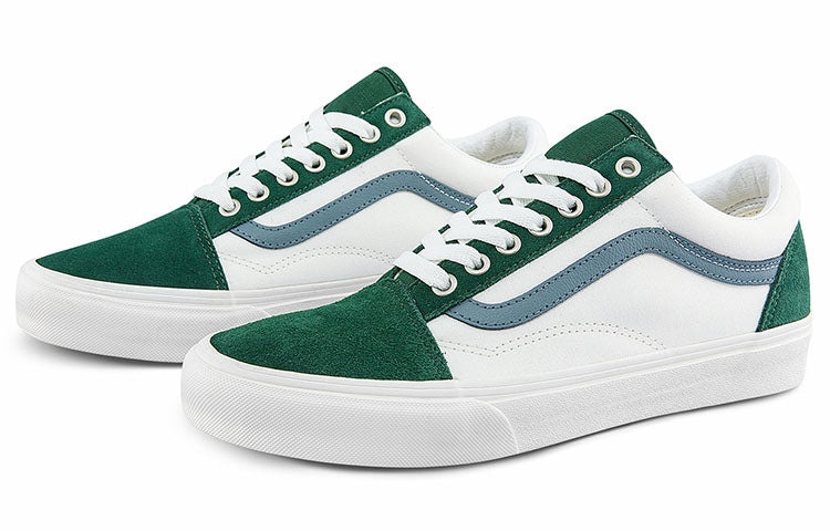 Vans Old Skool Low Tops Casual Skateboarding Shoes Unisex White Green VN0A5JMIBLG - 2