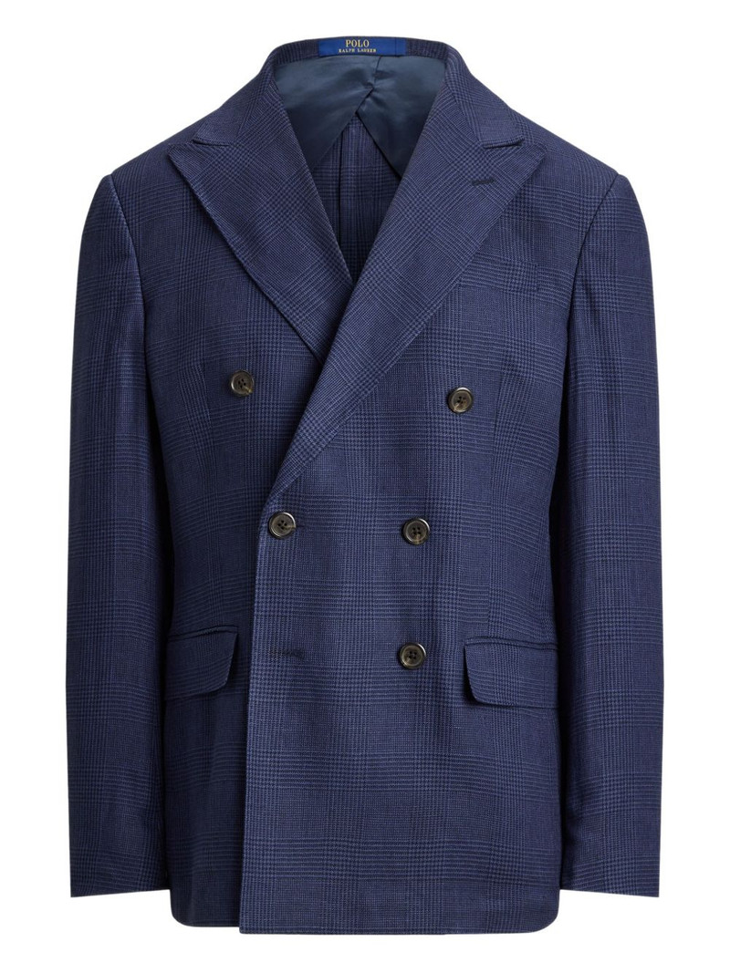 Glen plaid double-breasted blazer 1