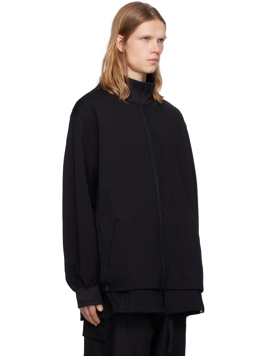 Black 3 Stripes Relaxed Jacket - 2