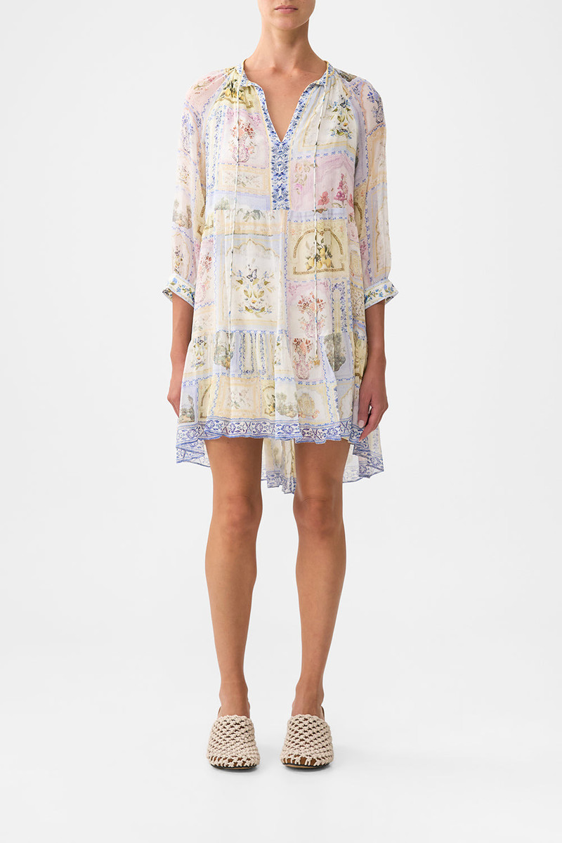 CAMILLA SHORT GATHERED PANEL DRESS outlook