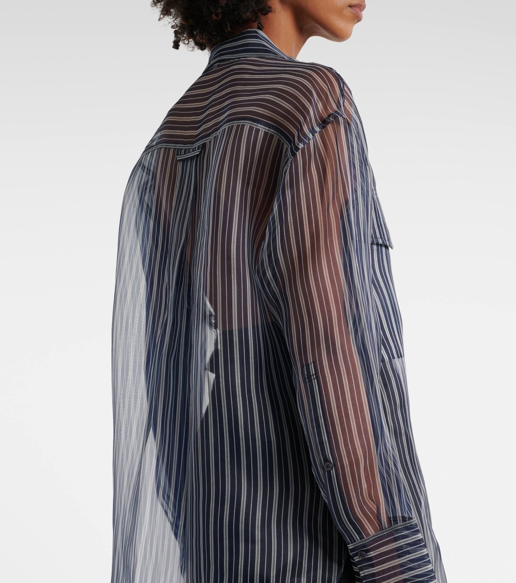 Striped silk organza blouse - 5