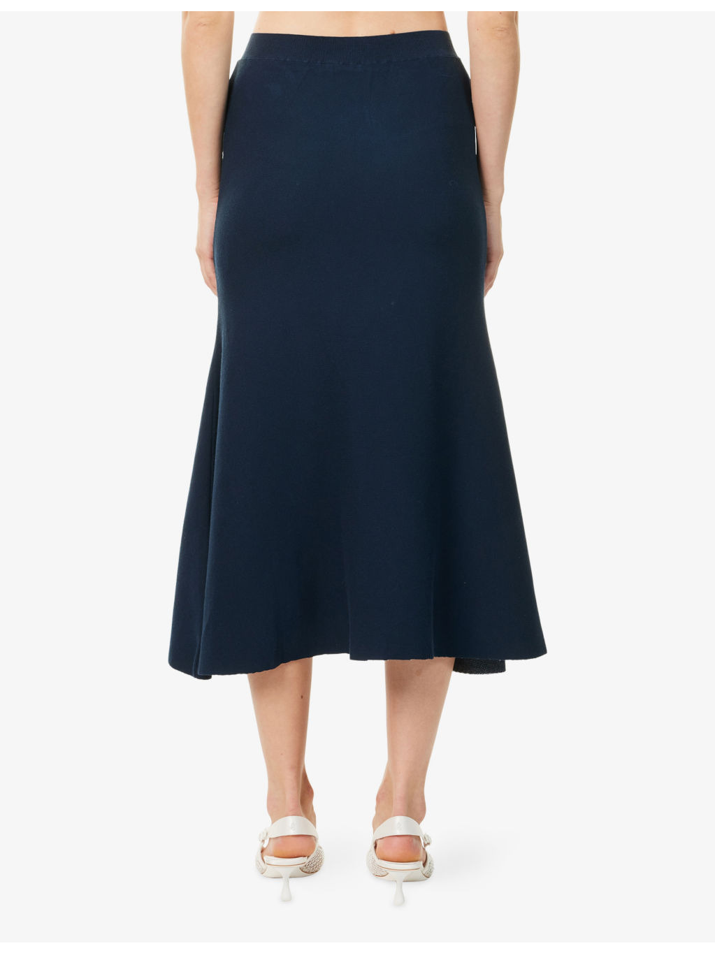 Tree-Print A-Line Knitted Midi Skirt - 4