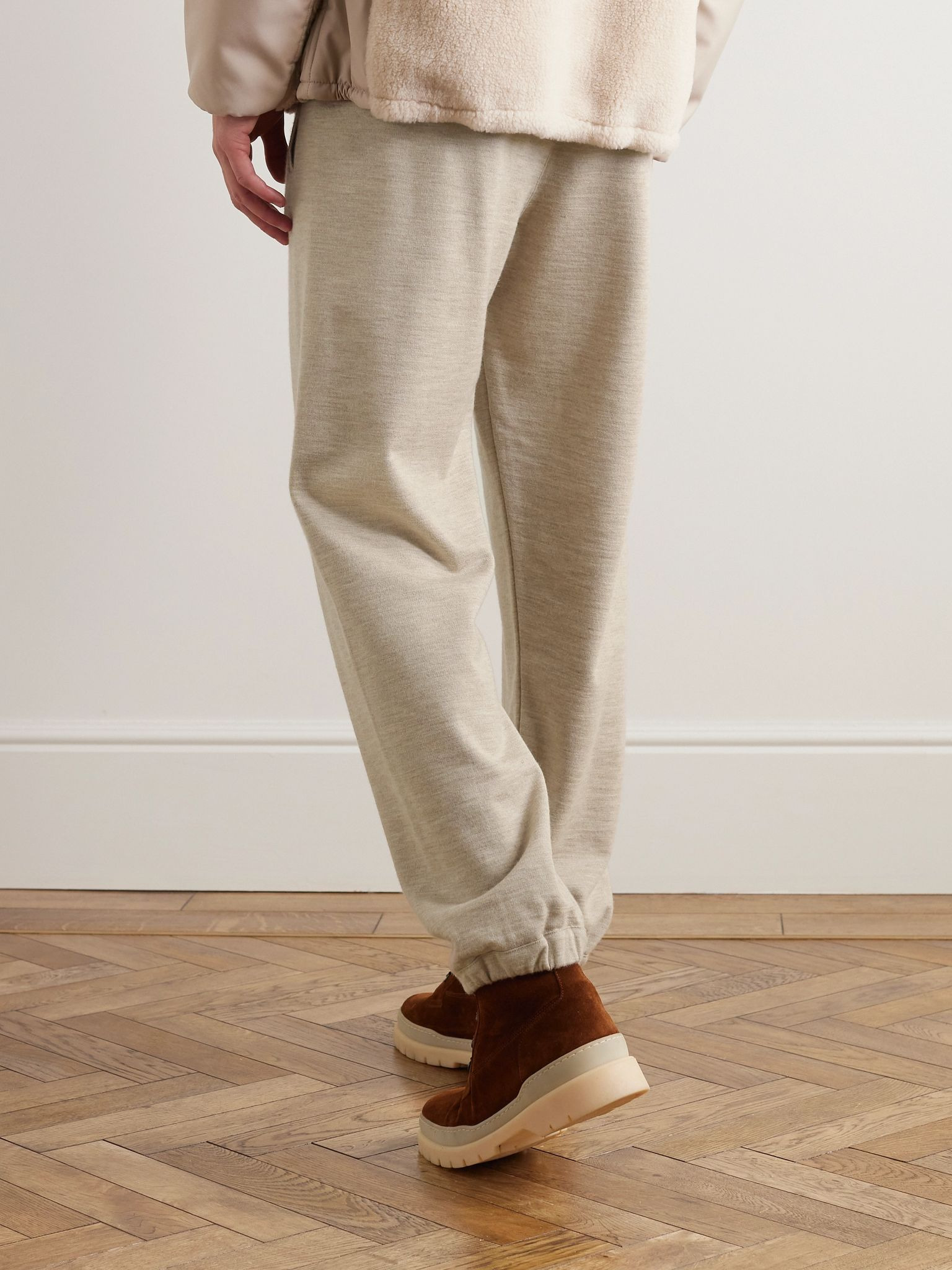 Tapered Cashmere-Jersey Sweatpants Beige - 3