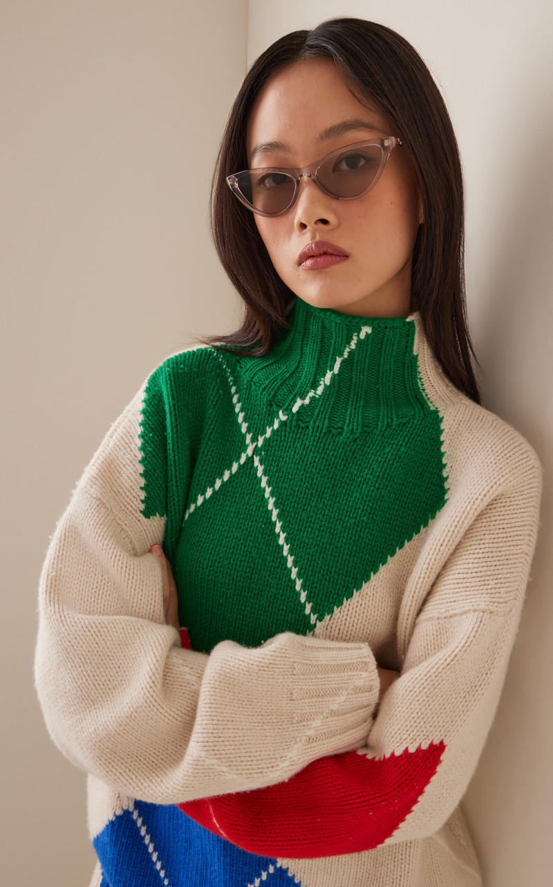 Bottega Veneta Cay-Eye Acetate Sunglasses grey outlook