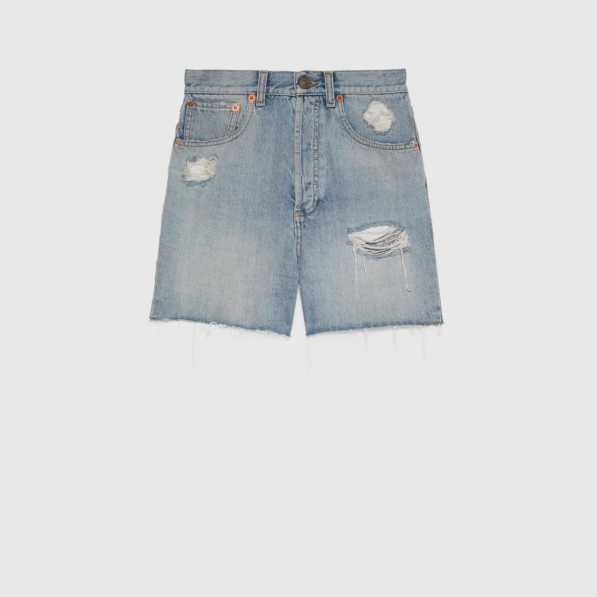 Eco washed organic denim shorts - 1