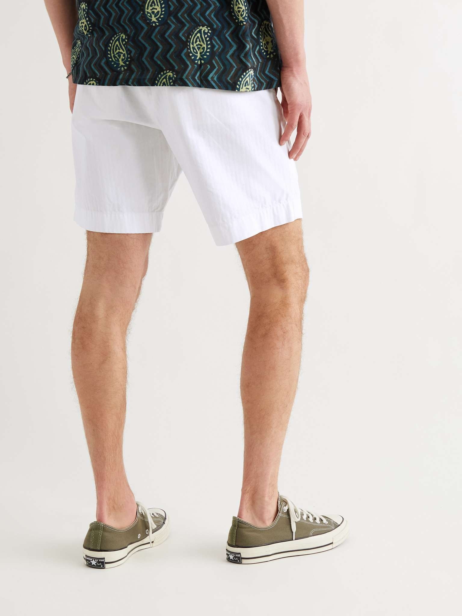 Herringbone Cotton Shorts - 4