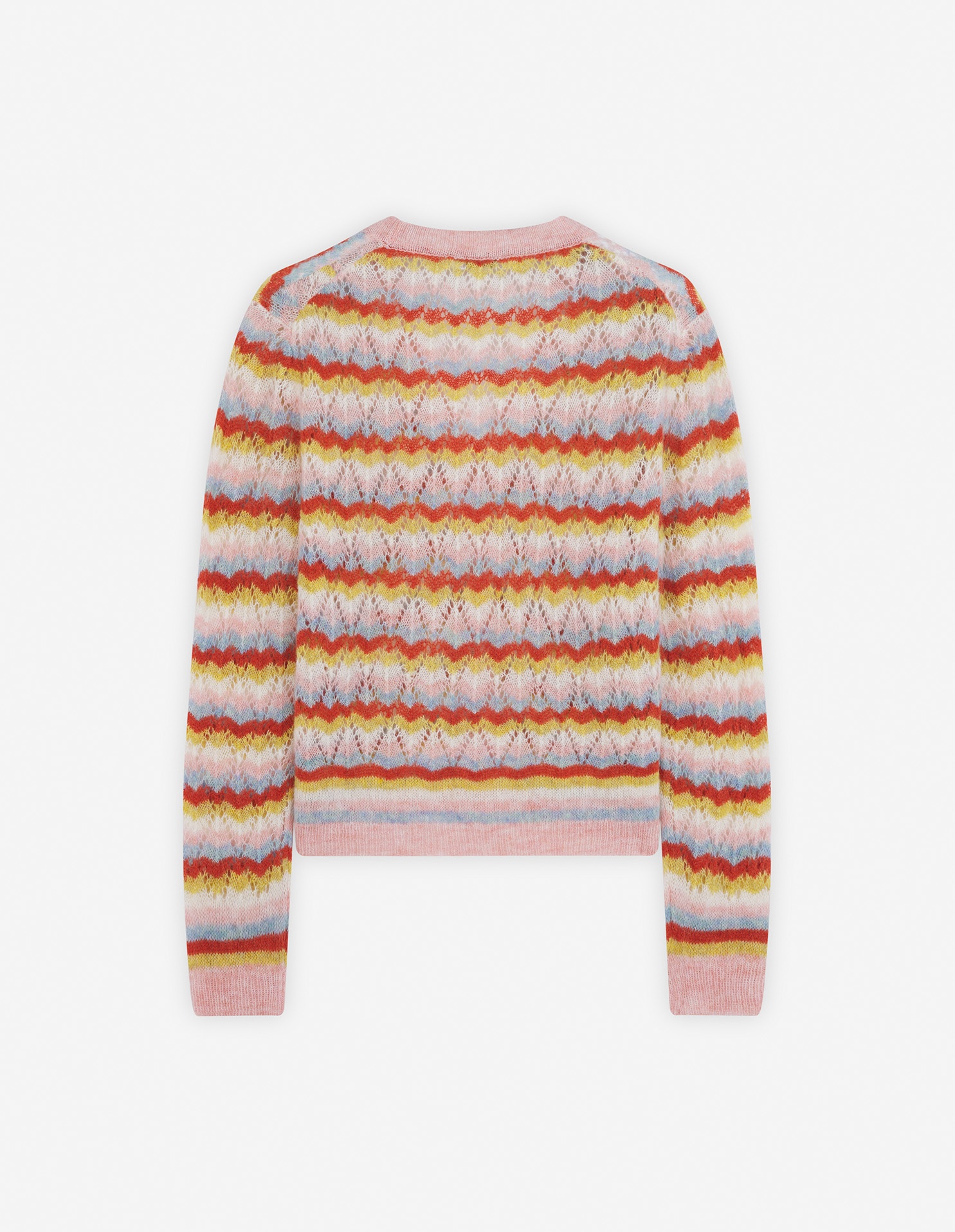 STRIPED ALPACA LACE CARDIGAN - 6