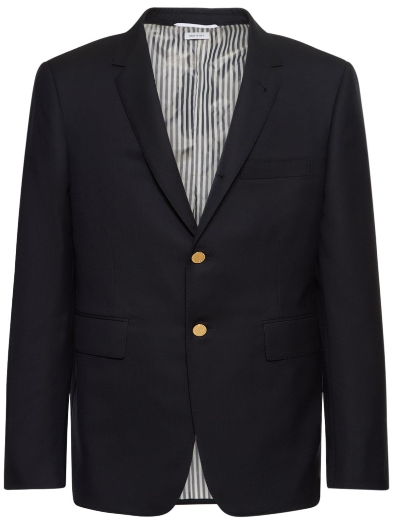 Wool twill single breasted blazer - 1