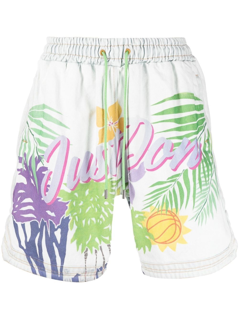 graphic-logo print shorts - 1