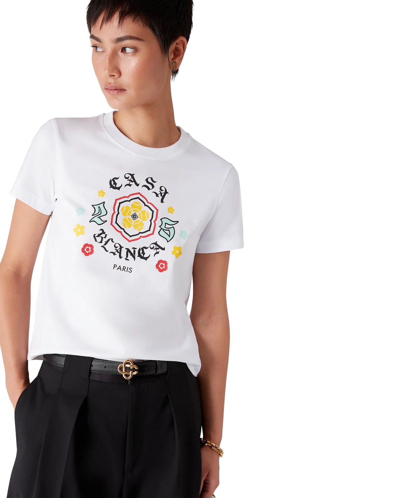 Emblem Fitted Short Sleeve T-Shirt | Casablanca Paris - 2