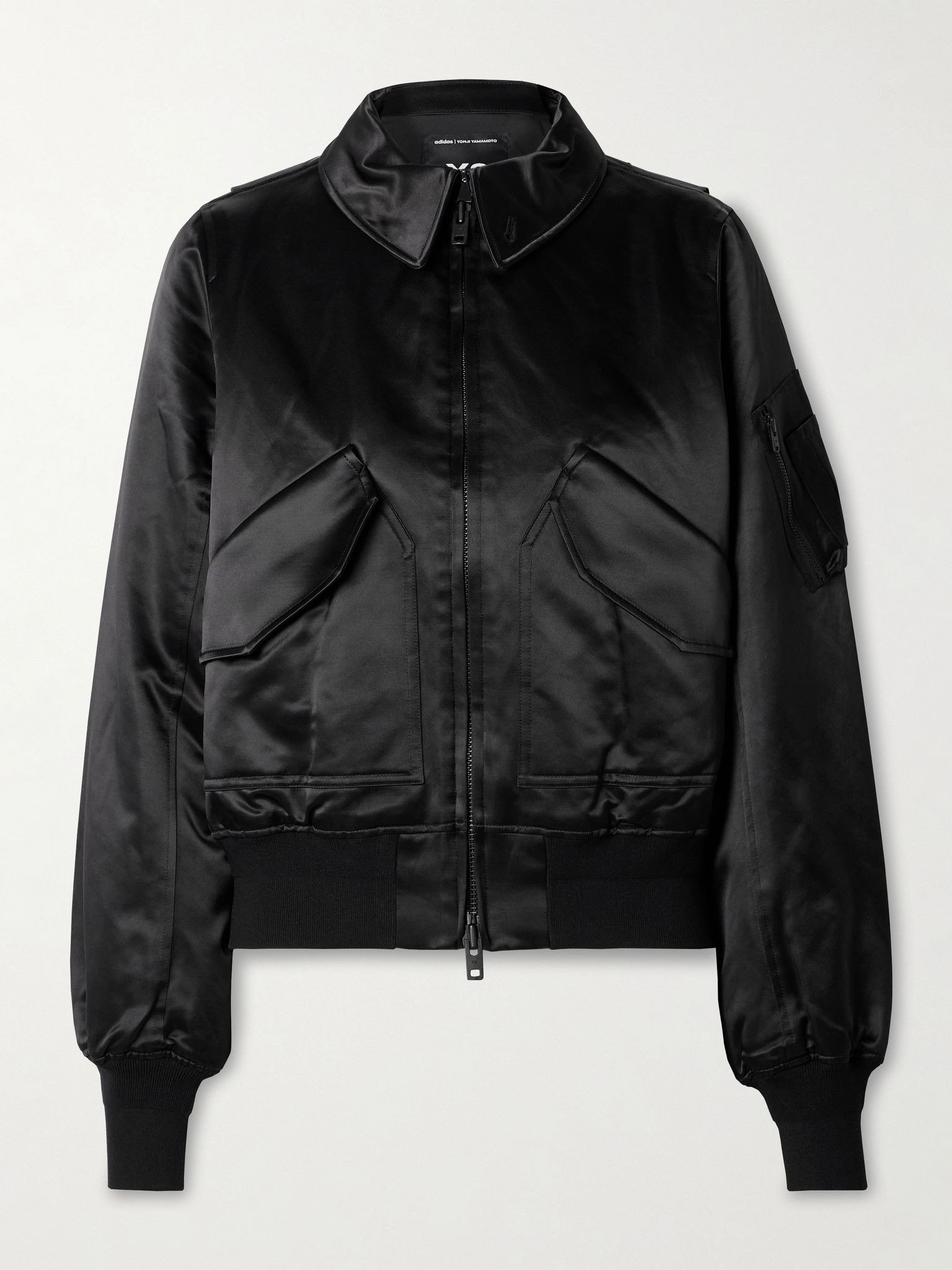 + Y-3 padded satin bomber jacket Black - 1