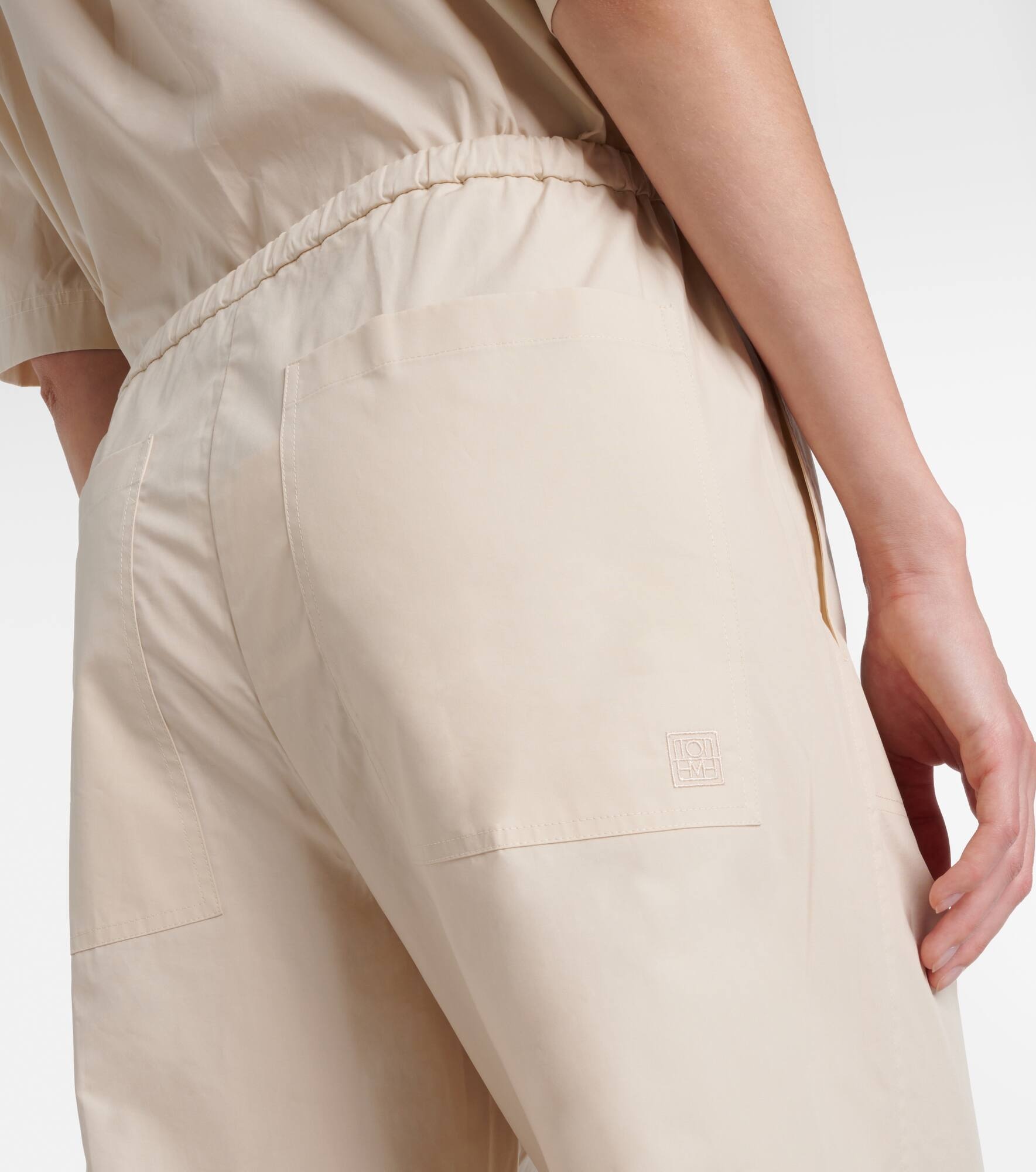 High-rise cotton wide-leg pants - 6