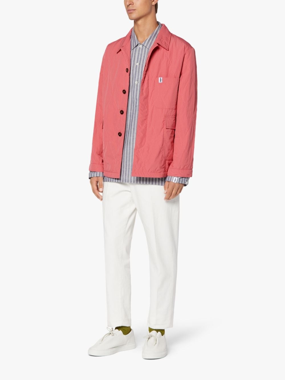 SEESUCKER CHORE PINK QUILTED JACKET | GQM-215 - 4