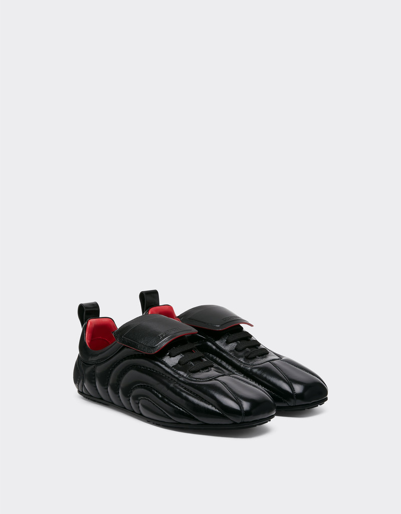 Running trainers in wet-effect leather 3