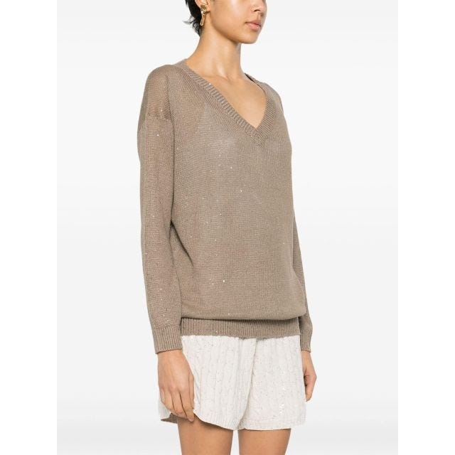 Beige sweater with sequins - 3