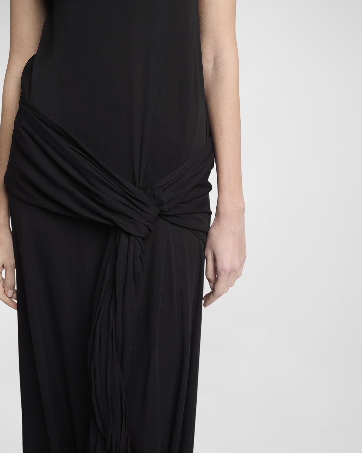 Twisted Drape Sleeveless Backless Maxi Dress - 5