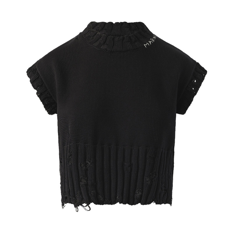 Marni Sleeveless Boxy Sweater in Black outlook