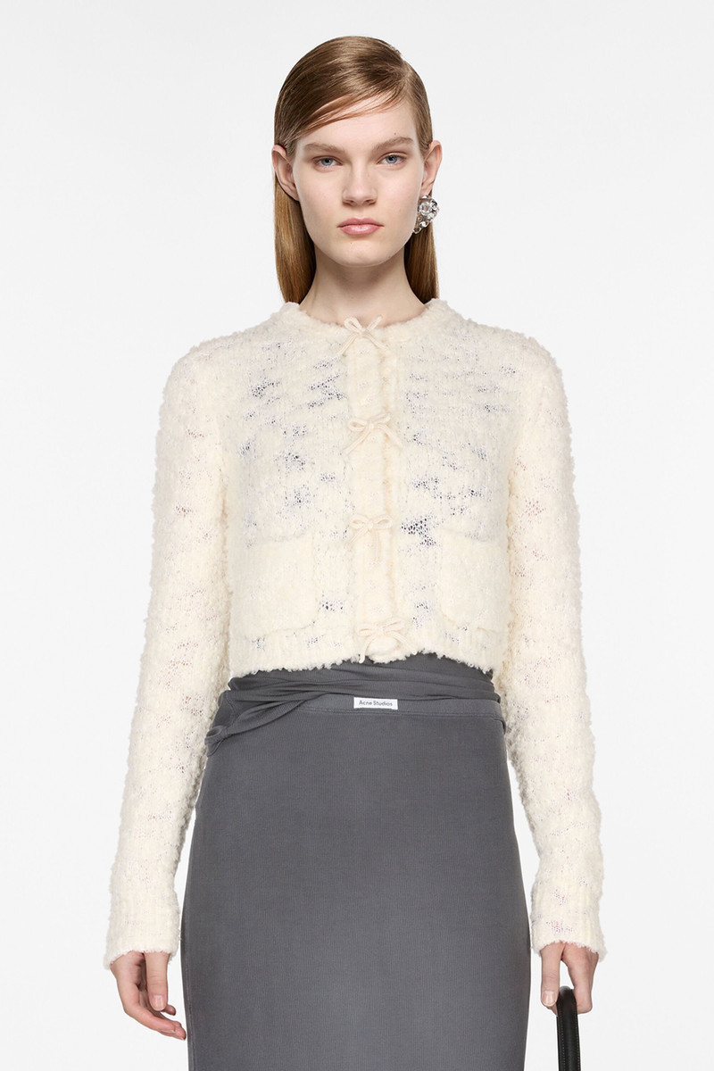 Acne Studios Bow wool cardigan - White outlook