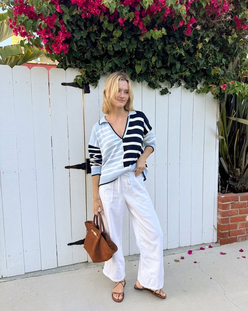 Splendid Arden Striped Polo Sweater outlook