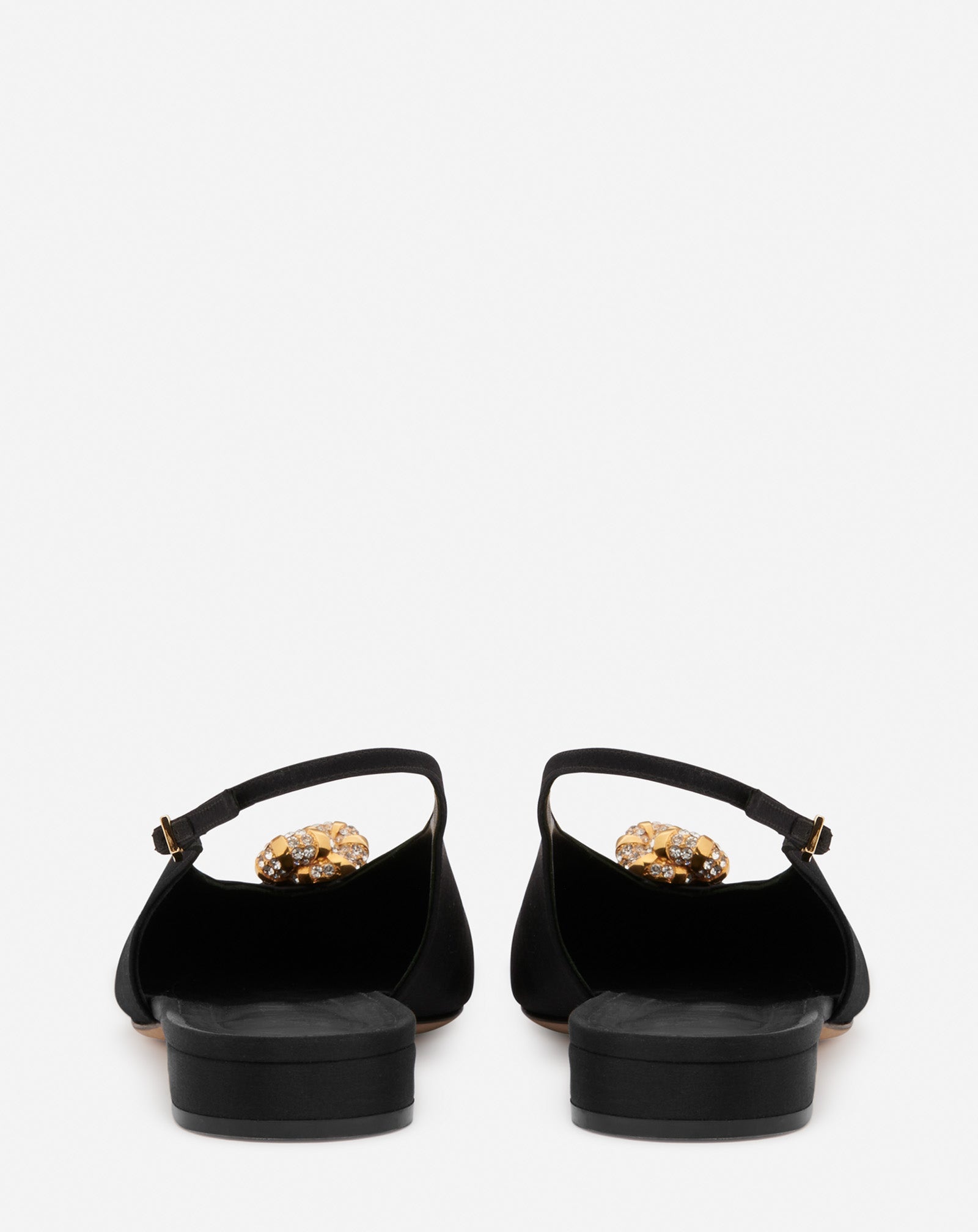 SATIN SWING SLINGBACK MULE WITH MELODY JEWEL - 4