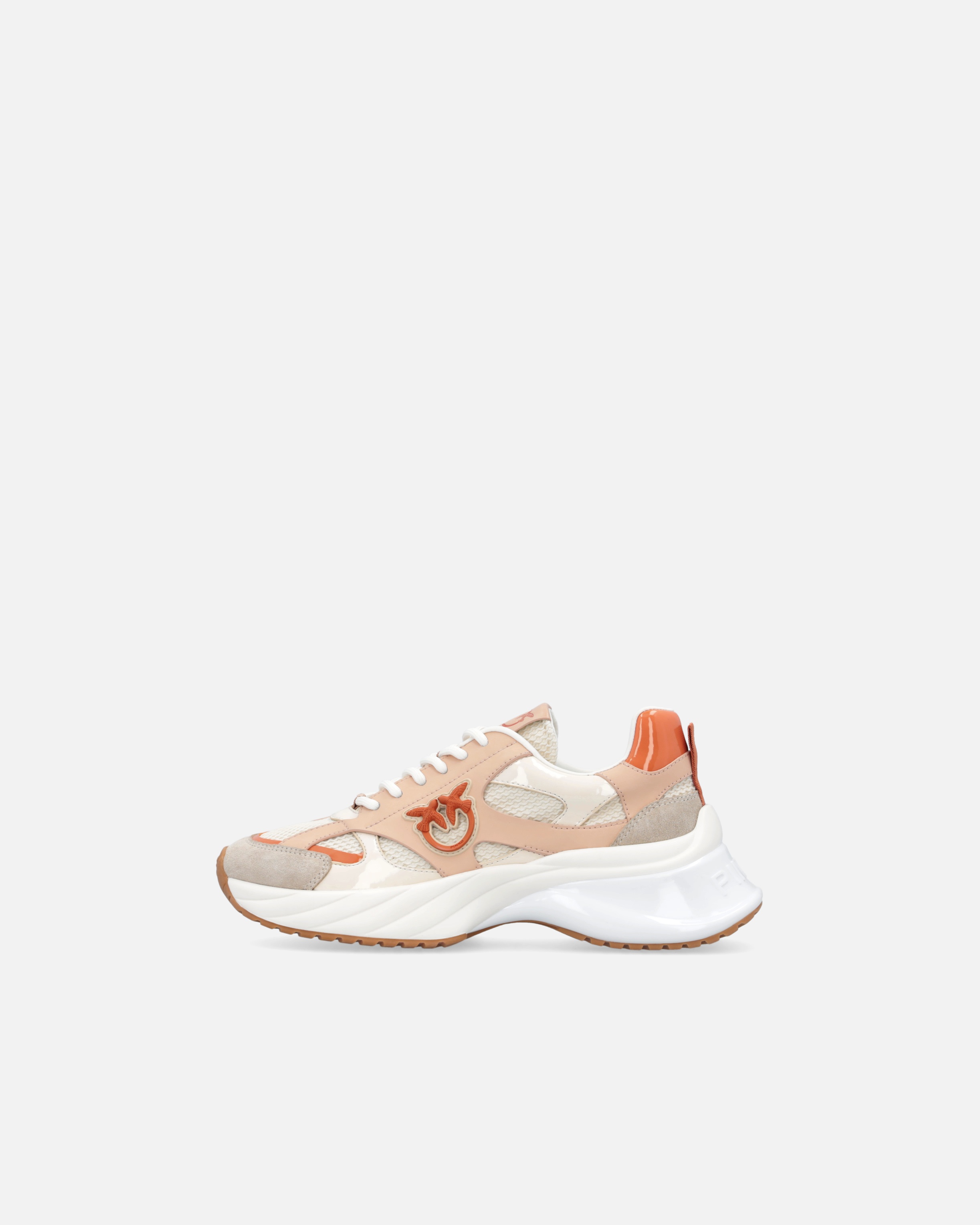 NEUTRAL-COLOURED ARIEL SNEAKERS WITH PATENT DETAILS - 5