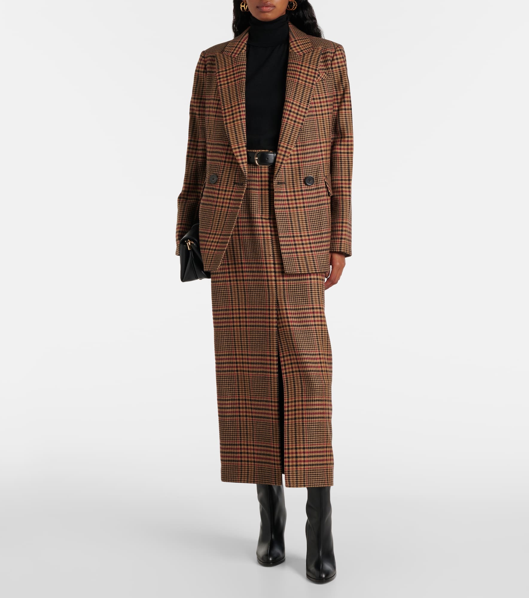 Maxine plaid virgin wool maxi skirt - 2