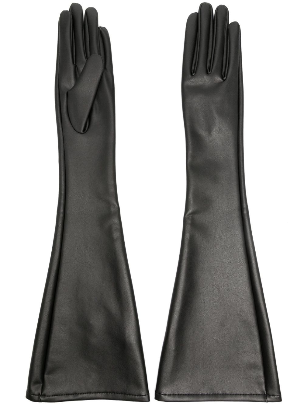 elbow-length faux-leather gloves - 1