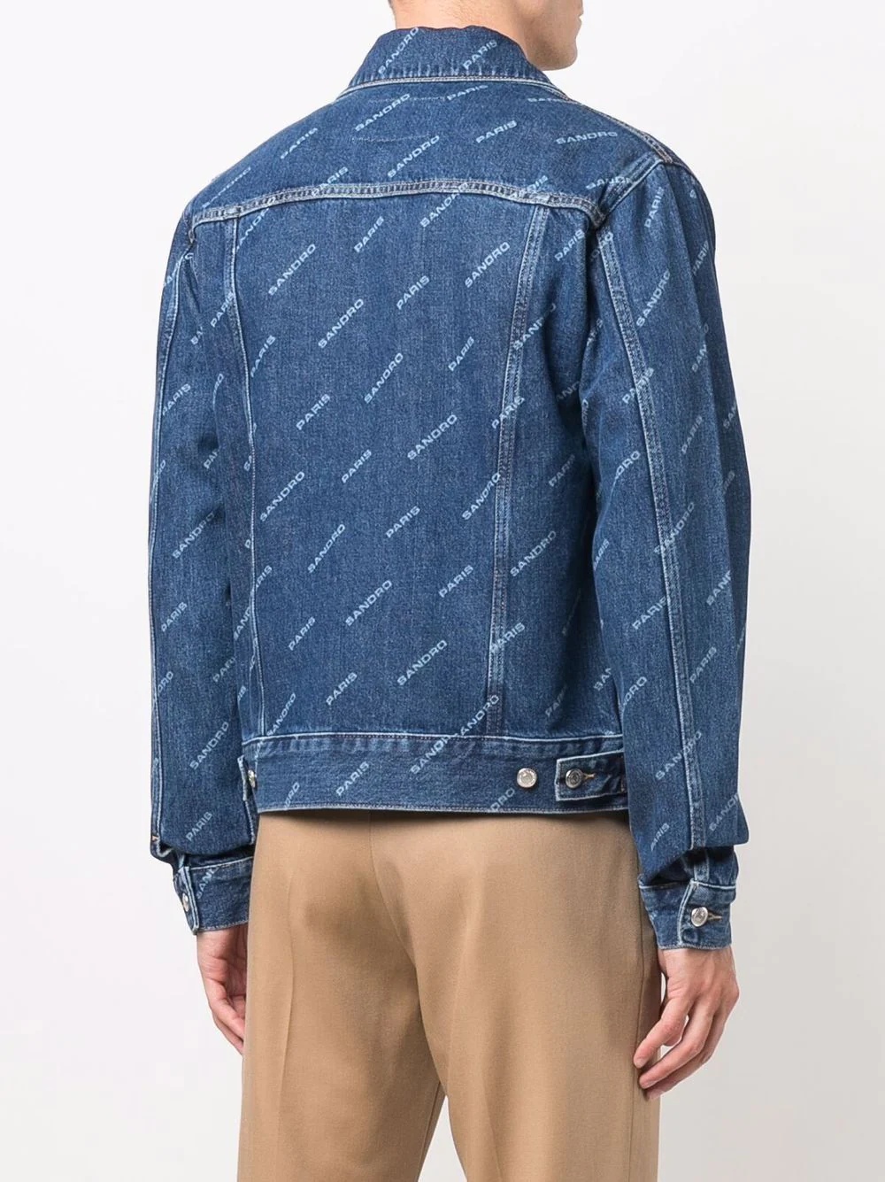 logo-print denim jacket - 4