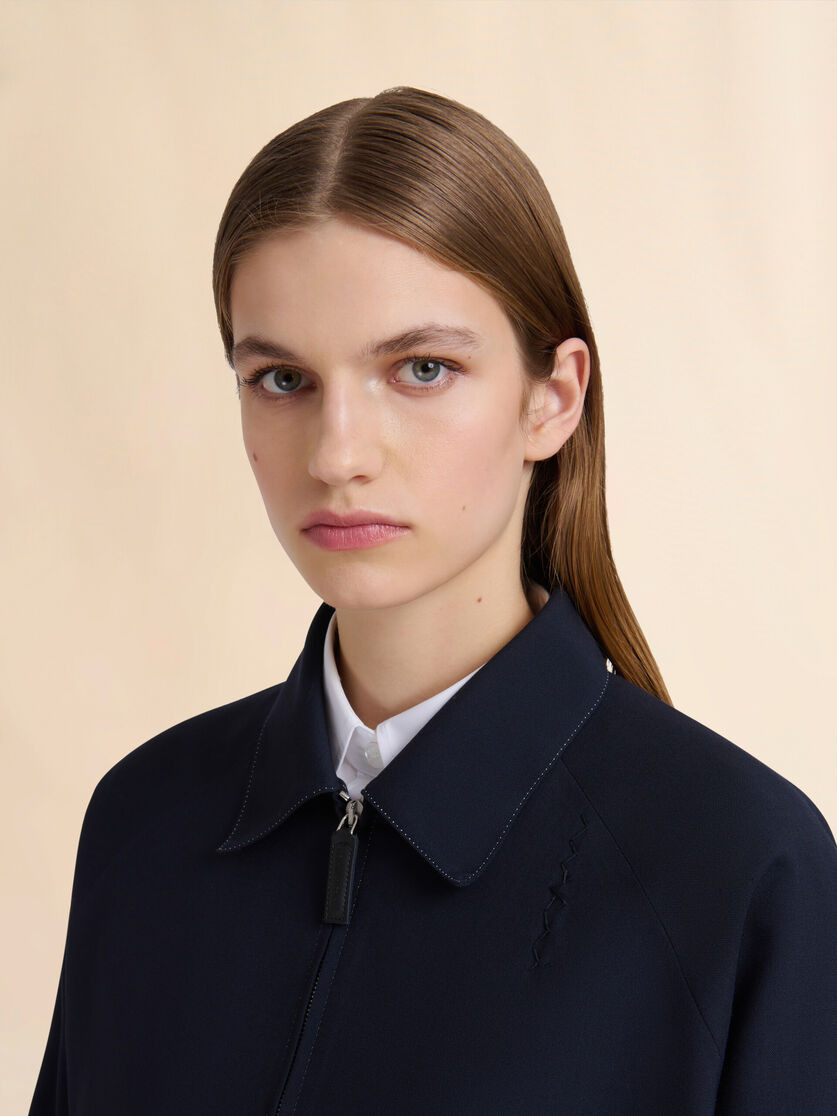 DEEP BLUE WOOL BARACUTA JACKET WITH MARNI SYMBOL - 4