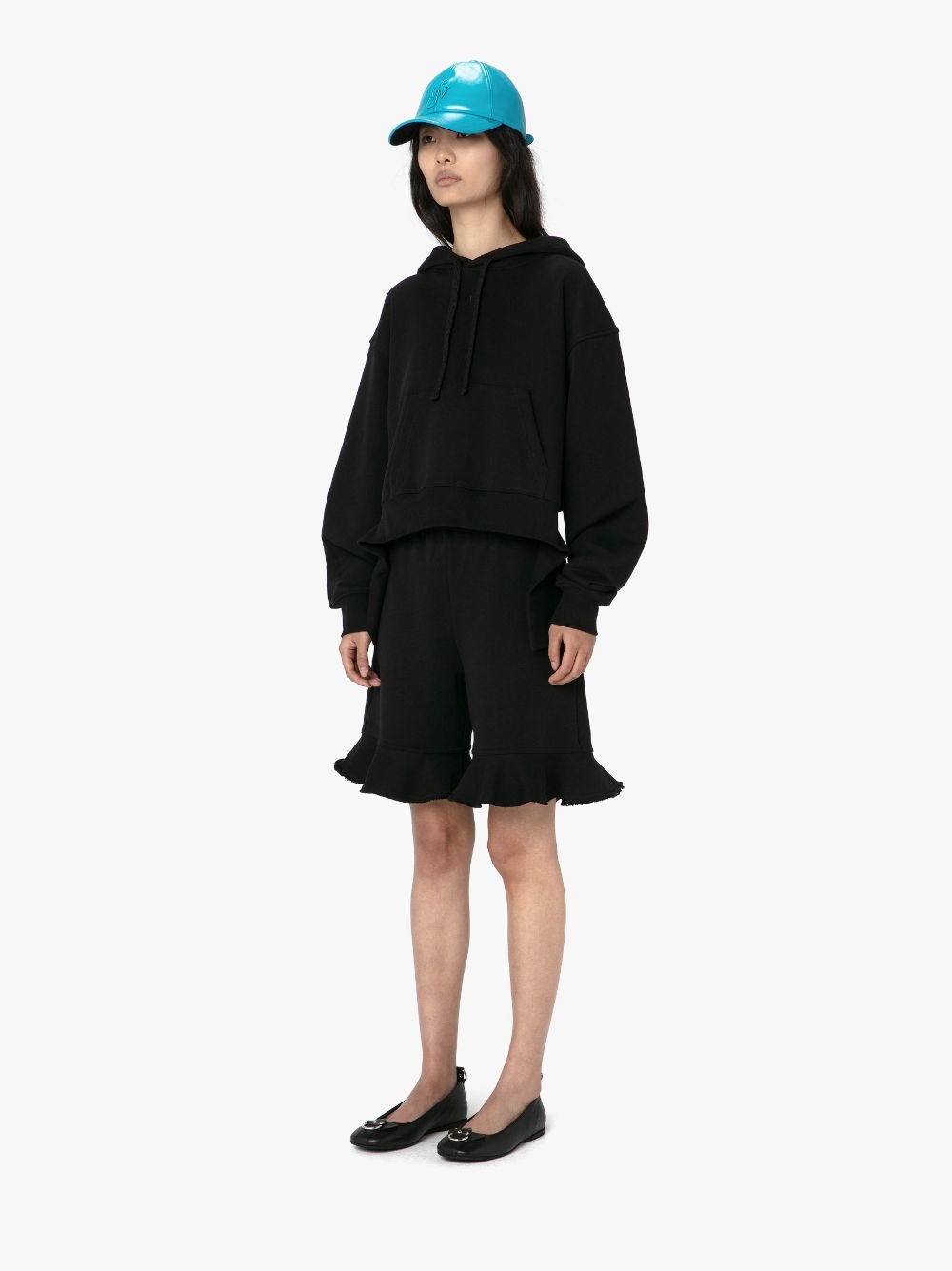 DECONSTRUCTED HEM CROPPED HOODIE - 4