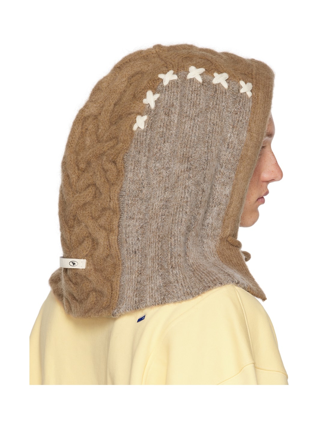 Brown Cable Knit Balaclava - 3