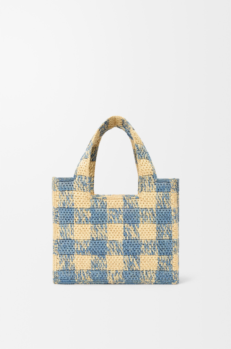 Small LOEWE Font tote in raffia 6