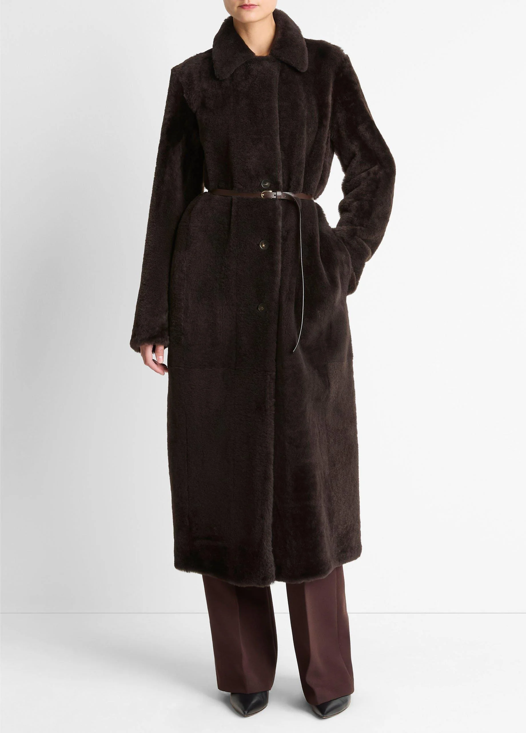 Shearling Long Coat - 1