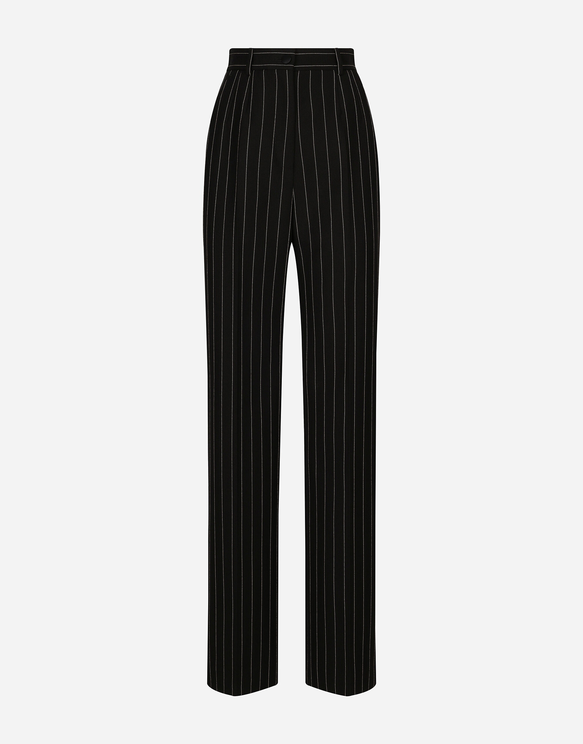 Flared pinstripe wool pants - 1