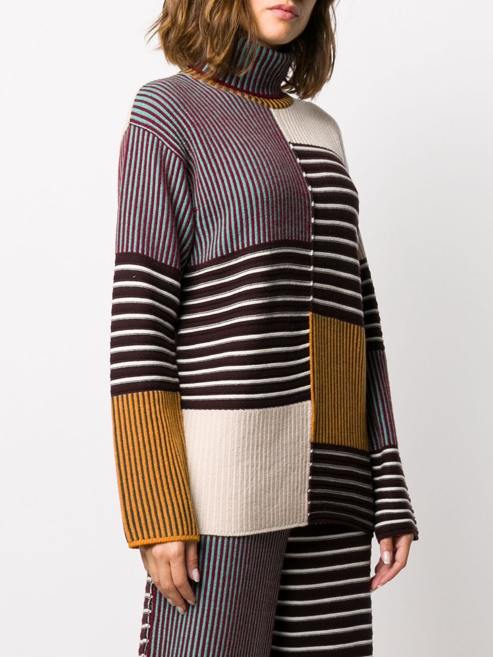 contrast-panel knit jumper - 3