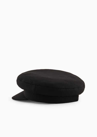 EMPORIO ARMANI Wool cloth beret with visor outlook