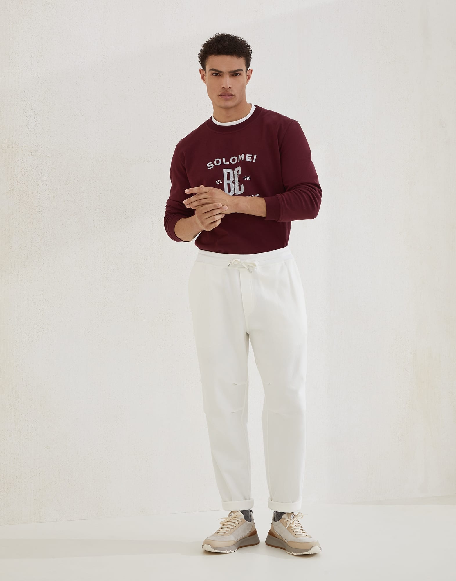 Techno cotton French terry trousers - 4