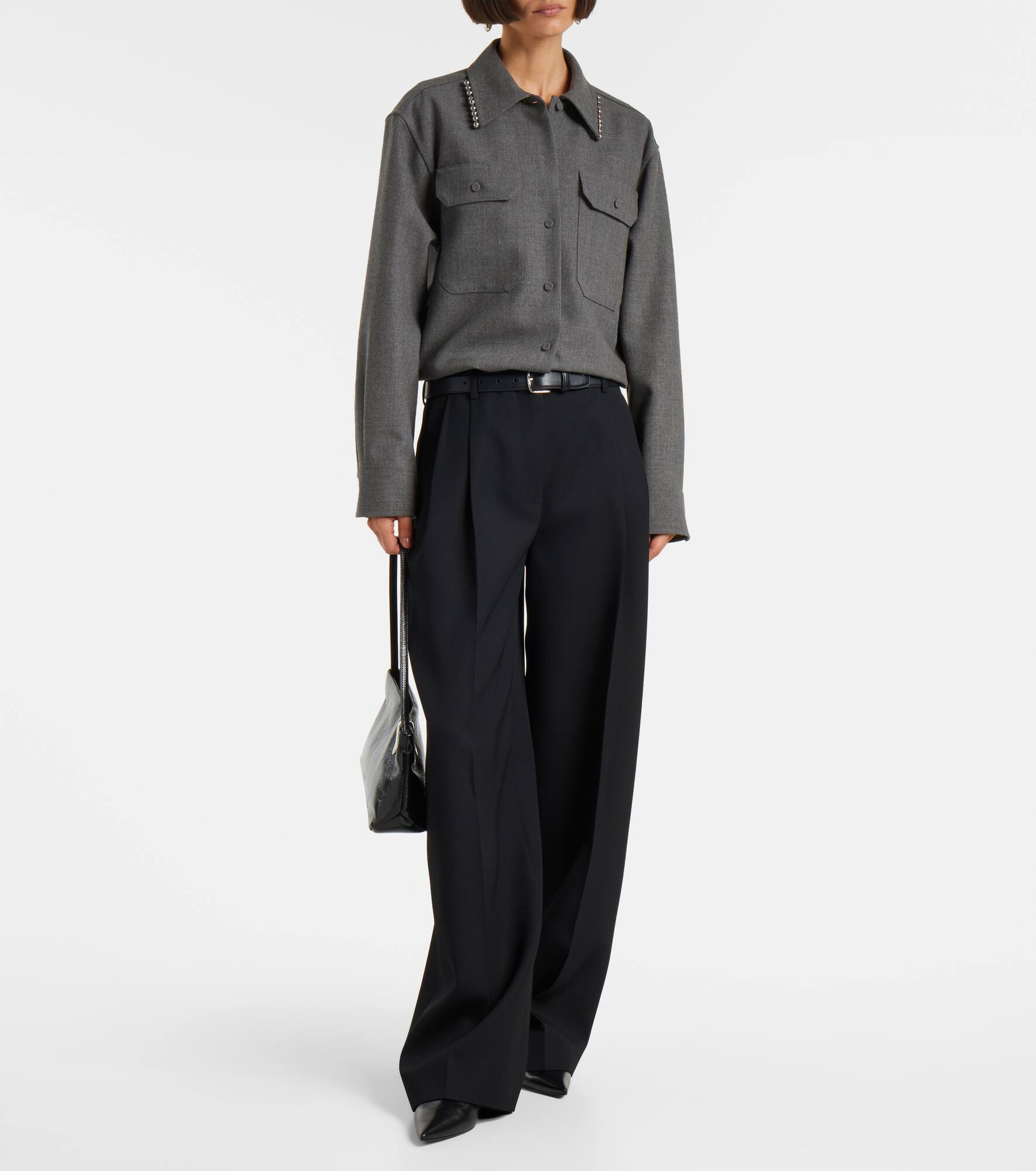 Beaded wool canvas shirt - 2